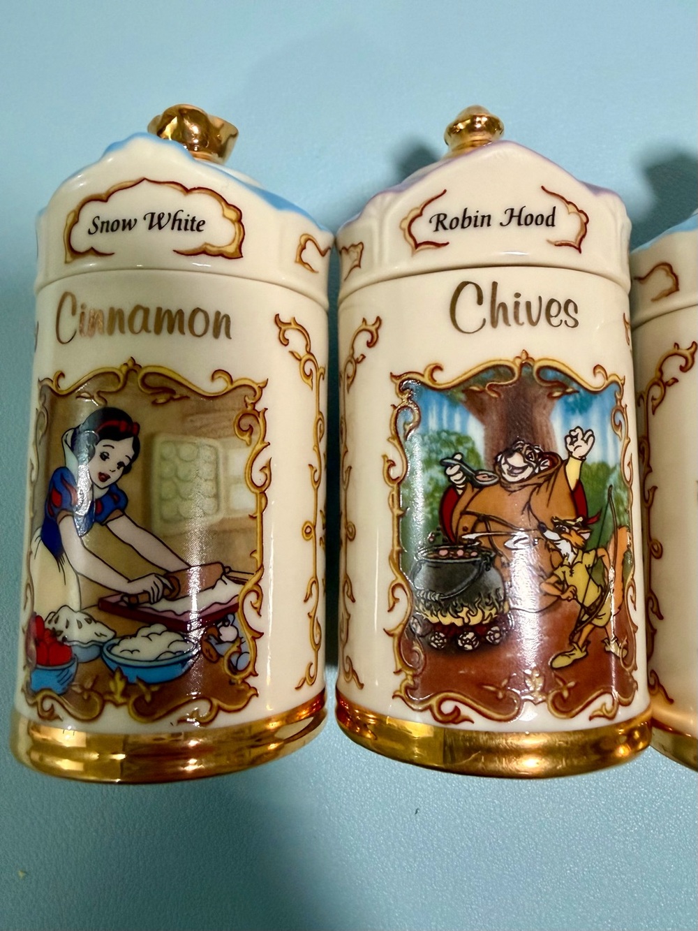 Disney Lenox Fine Porcelain Spice Jar Collection Set of 4 New - No Boxes - Picture 3 of 8
